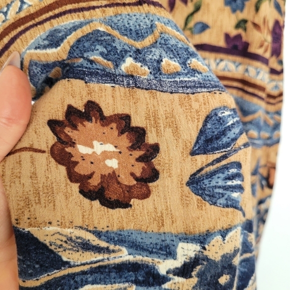 Vtg John Roberts 90s‎ Florla Multicolored Maxi Dress Size 8 Beaded - Picture 9 of 12